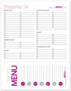 free printable menu grocery list by menubility