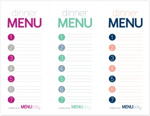 printable blank menu - free download